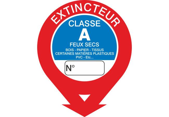 Sticker Signalétique Extincteur Classe A