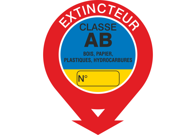 Sticker Signalétique Extincteur Classe AB