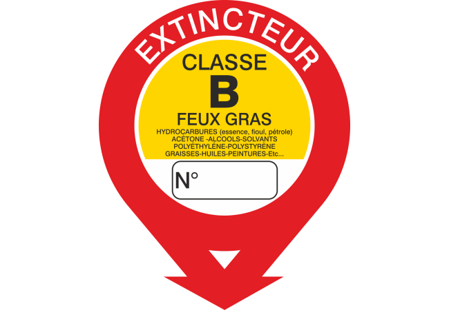Sticker Signalétique Extincteur Classe B