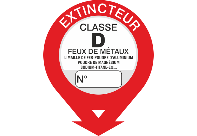 Sticker Signalétique Extincteur Classe D - Norme ISO