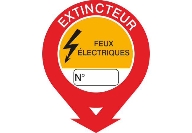 Sticker Signalétique Extincteur Feux Électriques