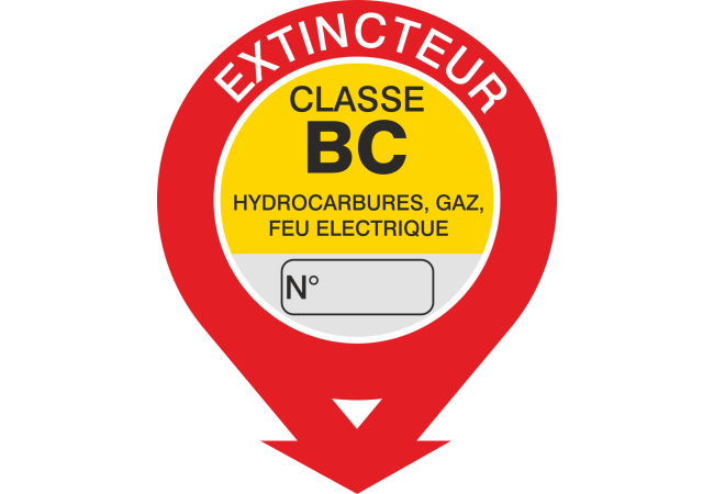 Sticker Signalisation Extincteur Classe BC