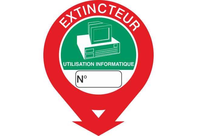 Sticker Signalisation Extincteur Informatique