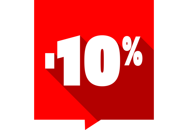 Sticker Soldes -10% Carré Rouge