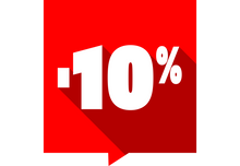 Sticker Soldes -10% Carré Rouge