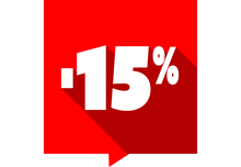 Sticker Soldes -15% Carré Rouge Promotionnel