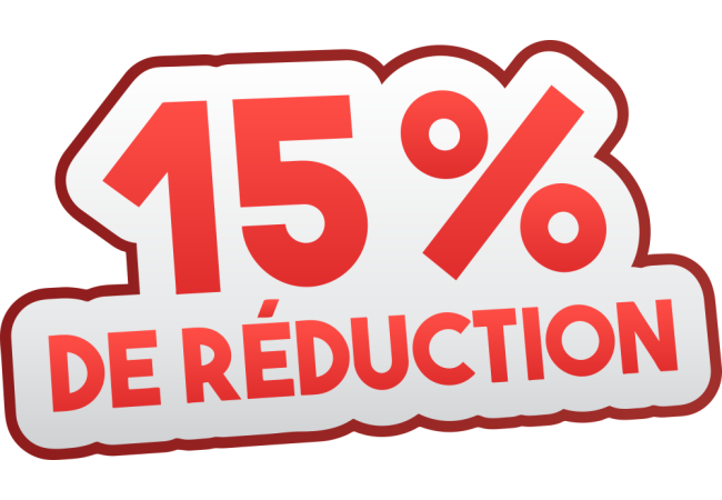 Sticker Soldes -15% — Signalétique Commerciale