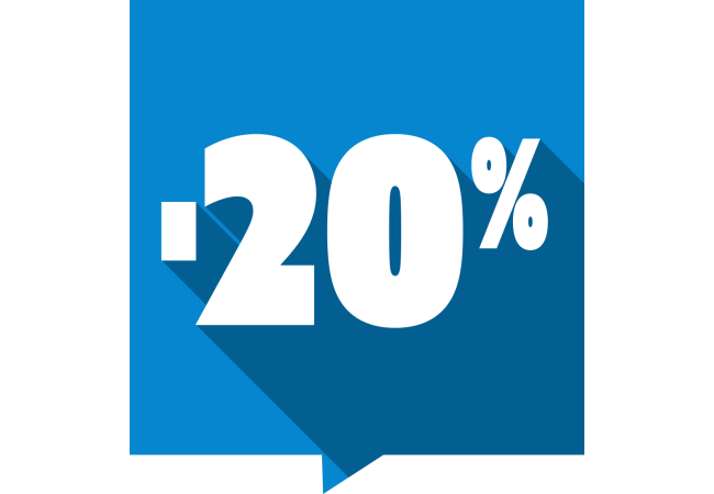 Sticker Soldes -20% Carré Multicolore