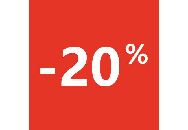 Sticker Soldes -20% Carré Rouge