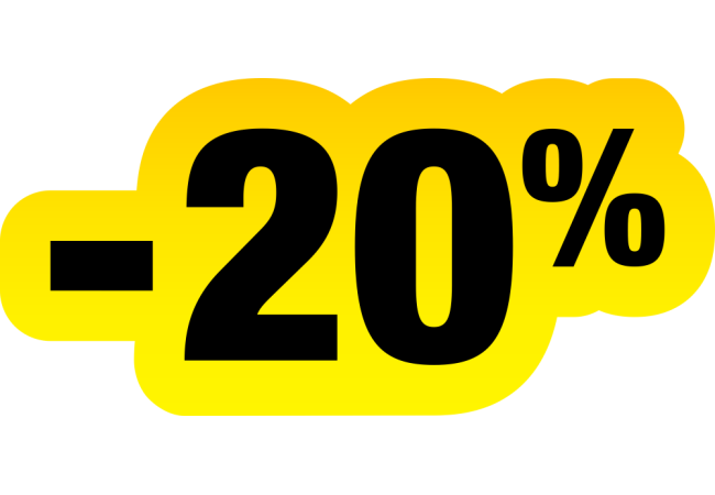 Sticker Soldes -20% Jaune et Noir