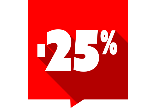 Sticker Soldes -25% Carré Rouge