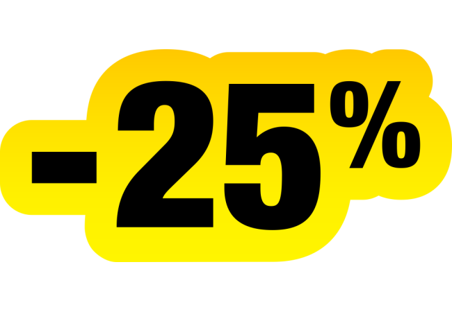 Sticker Soldes -25% Jaune et Noir