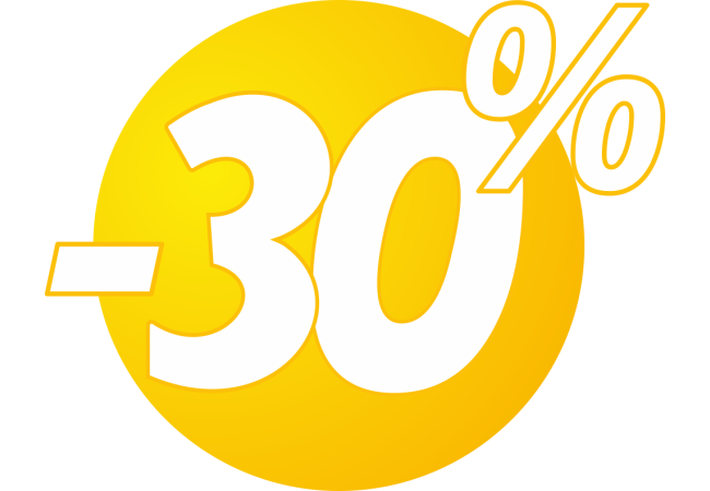 Sticker Soldes -30% Bulles Jaunes