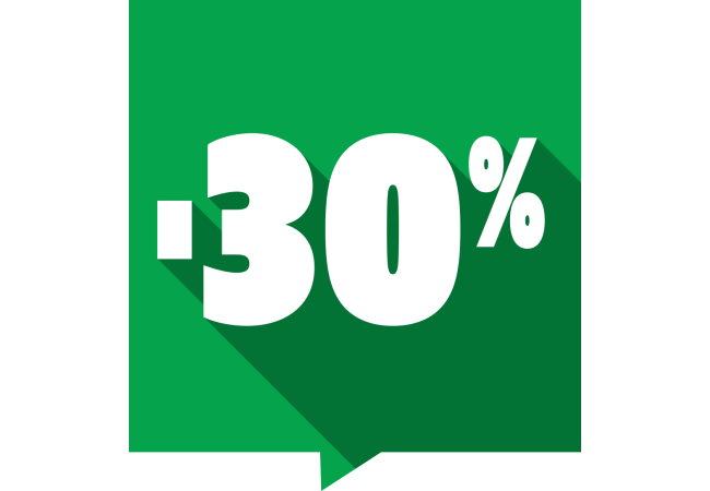 Sticker Soldes -30% Carré Multicolore