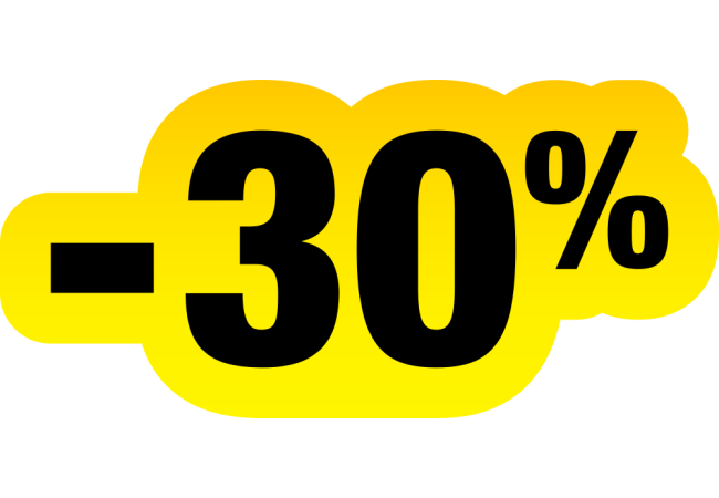 Sticker Soldes -30% Jaune et Noir