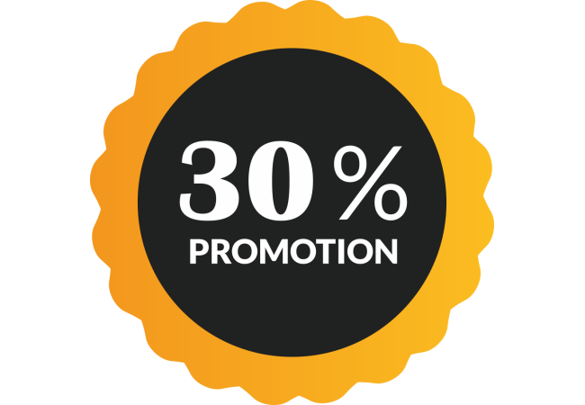 Sticker Soldes -30% pour Vitrines et Points de Vente