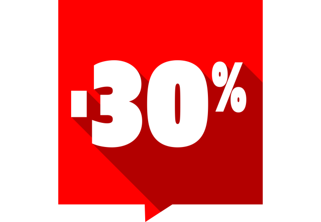 Sticker Soldes -30% Rouge Carré