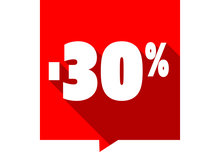 Sticker Soldes -30% Rouge Carré