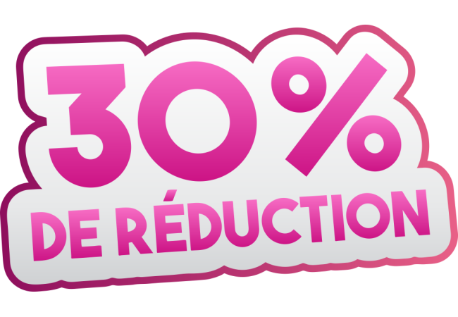 Sticker Soldes -30% - Signalétique Commerciale