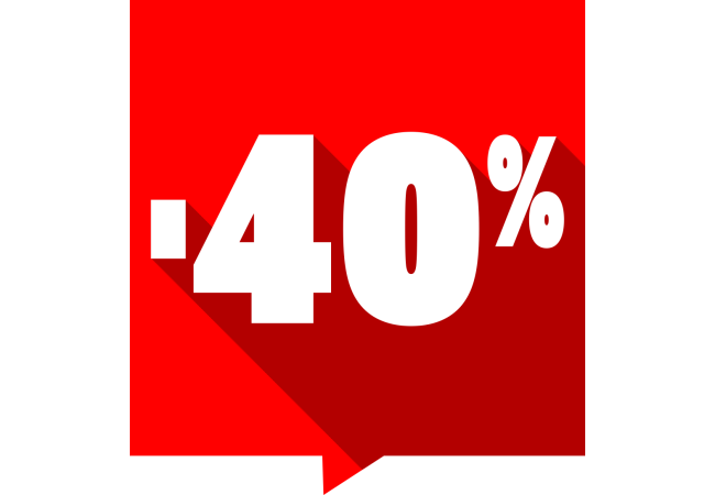 Sticker Soldes -40% Carré Rouge