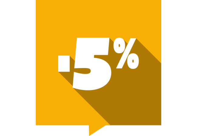 Sticker Soldes -5% Carré Multicolore