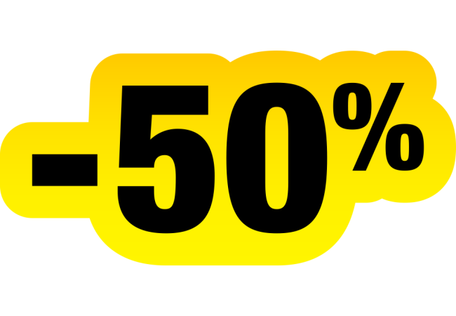 Sticker Soldes -50% Jaune et Noir