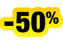 Sticker Soldes -50% Jaune et Noir