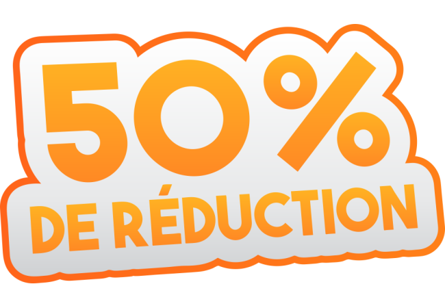 Sticker Soldes -50% | Signalétique Promotionnelle