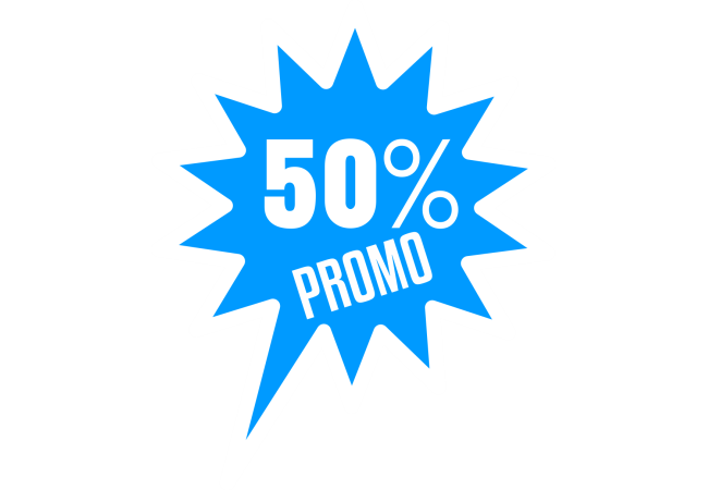 Sticker Soldes 50% - Signalétique Promotionnelle