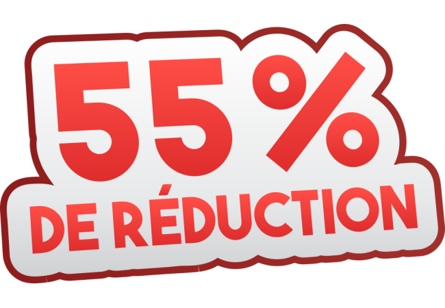Sticker Soldes 55% - Signalétique Promotionnelle