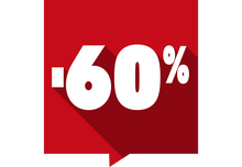 Sticker Soldes -60% Carré Multicolore