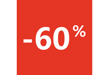 Sticker Soldes 60% Carré Rouge - Signalétique Promotion