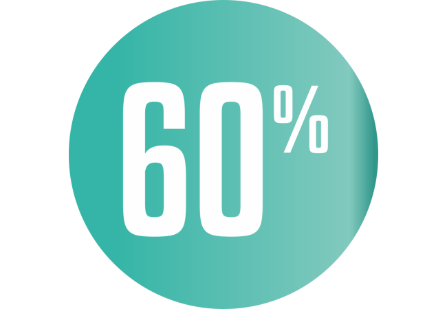 Sticker Soldes 60% Cercle Bleu