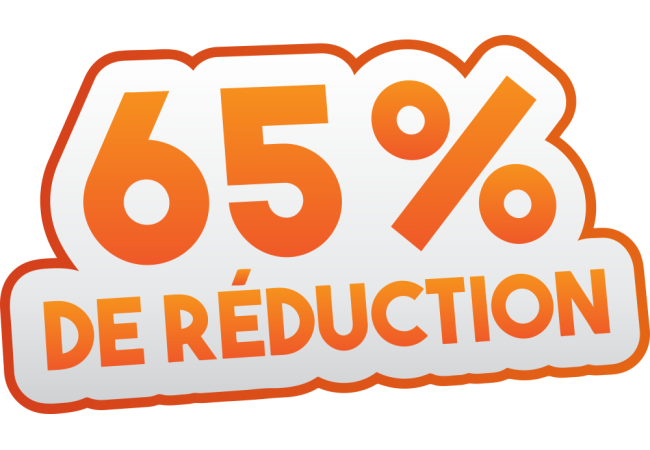 Sticker Soldes 65% - Réduction Promotionnelle