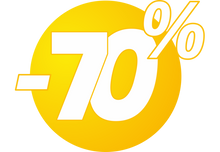 Sticker Soldes -70% Bulles Jaunes