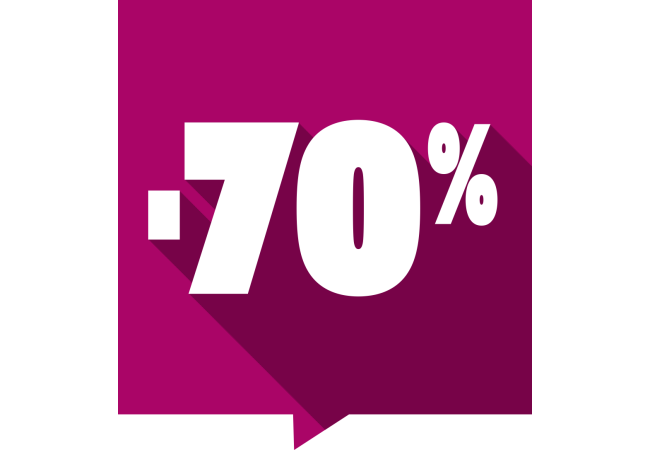 Sticker Soldes -70% Carré Multicolore