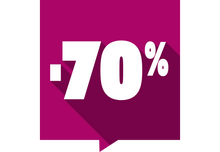 Sticker Soldes -70% Carré Multicolore