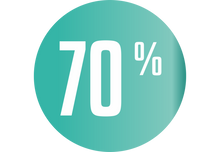 Sticker Soldes 70% - Cercle Bleu