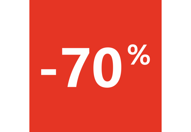 Sticker Soldes 70% - Format Carré Rouge Vif