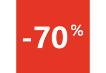 Sticker Soldes 70% - Format Carré Rouge Vif