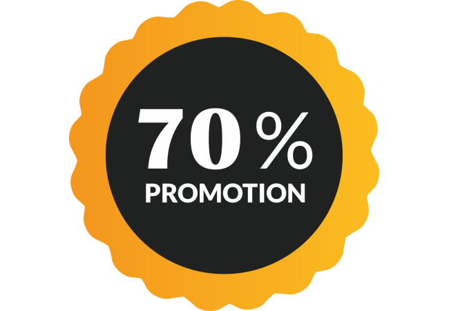 Sticker Soldes -70% pour vitrine et devanture