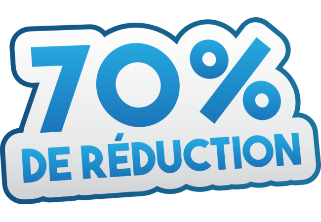Sticker Soldes 70% - Signalétique Commerciale