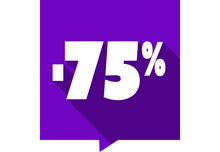 Sticker Soldes -75% Carré Multicolore