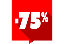 Sticker Soldes -75% Carré Rouge