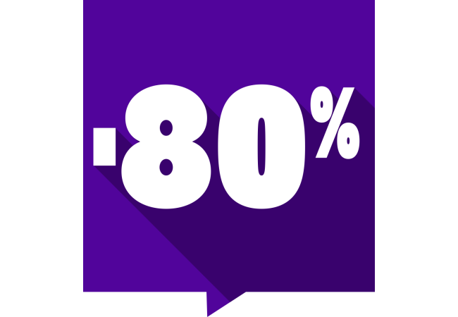 Sticker Soldes -80% Carré Coloré