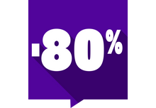 Sticker Soldes -80% Carré Coloré