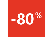 Sticker Soldes 80% Carré Rouge - Signalisation Commerciale