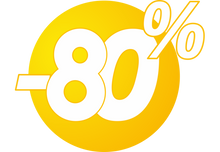 Sticker Soldes 80% - Design Bulle Jaune