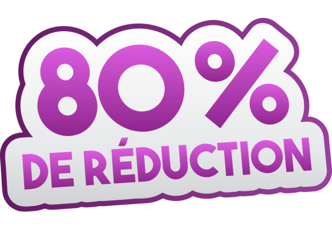 Sticker Soldes -80% — Signalétique Promotionnelle