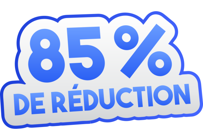 Sticker Soldes -85% - Signalétique Promotionnelle